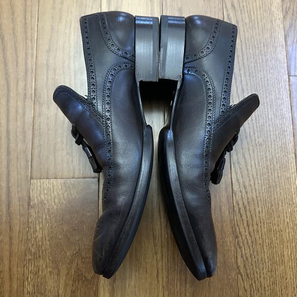 Gucci Mens 8 Brown Leather Tassel Designer Dress Slip On Italian Loafers Shoes - Picture 7 of 13